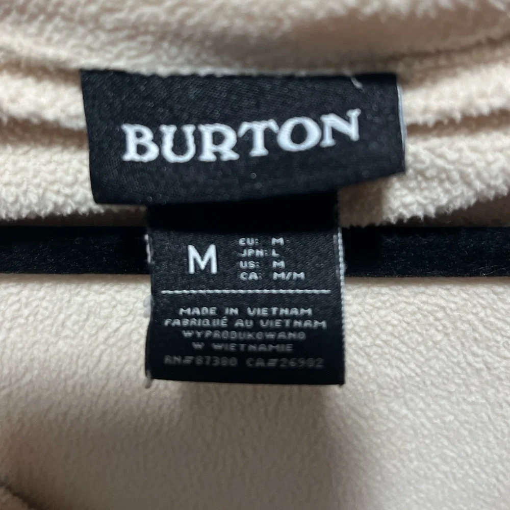 Burton Women's Tan Cream Teddy Jacket Womens Med EUC Sherpa - Picture 7 of 11